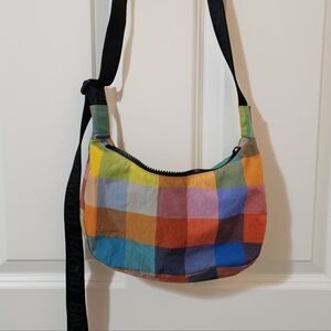 BAGGU Madras Small Crescent Bag
